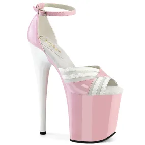 8 Inch Heel FLAMINGO-884 Baby Pink White