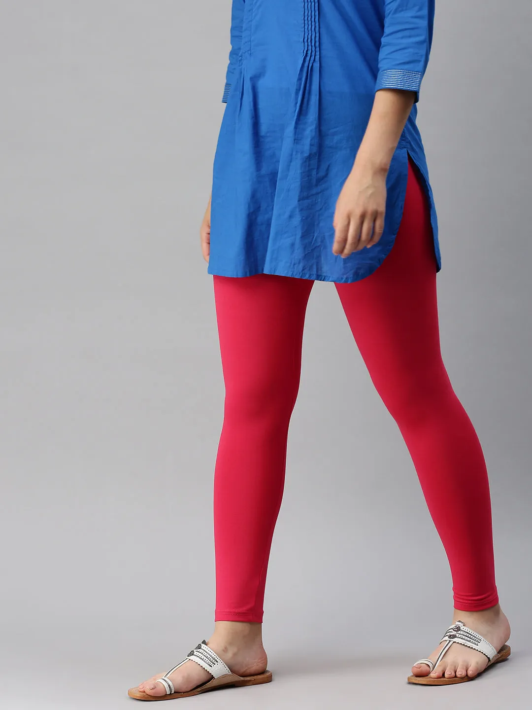 Ankle Length Leggings Cotton-Dark Coral