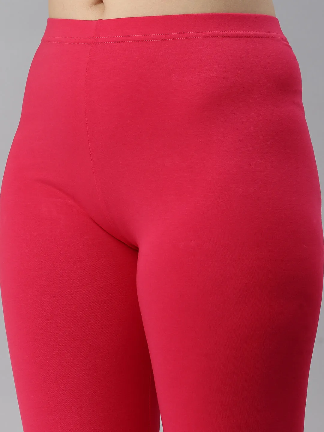 Ankle Length Leggings Cotton-Dark Coral