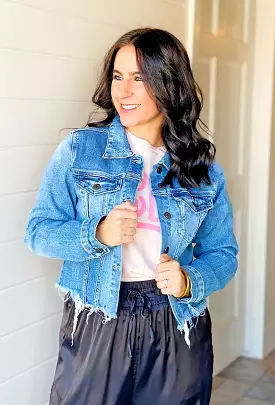 As You Wish Cropped Denim Jacket