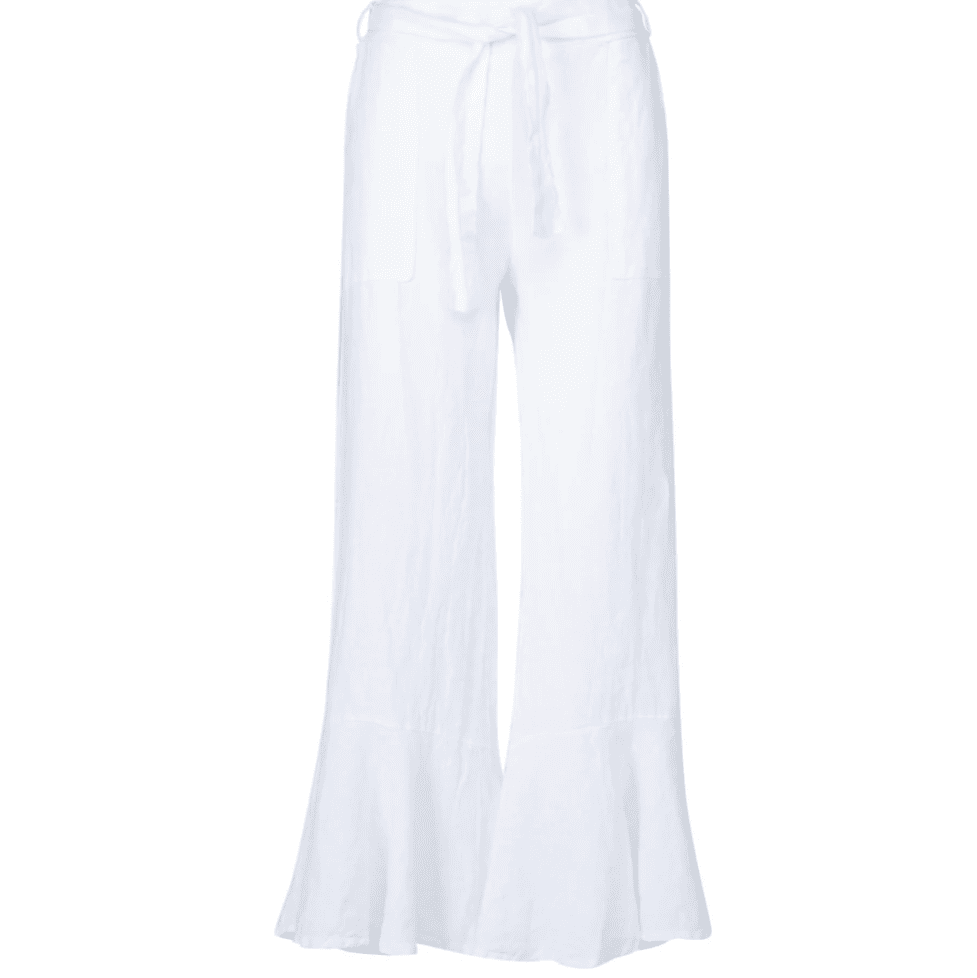 Astrid Italy Hampton Linen Pants in White