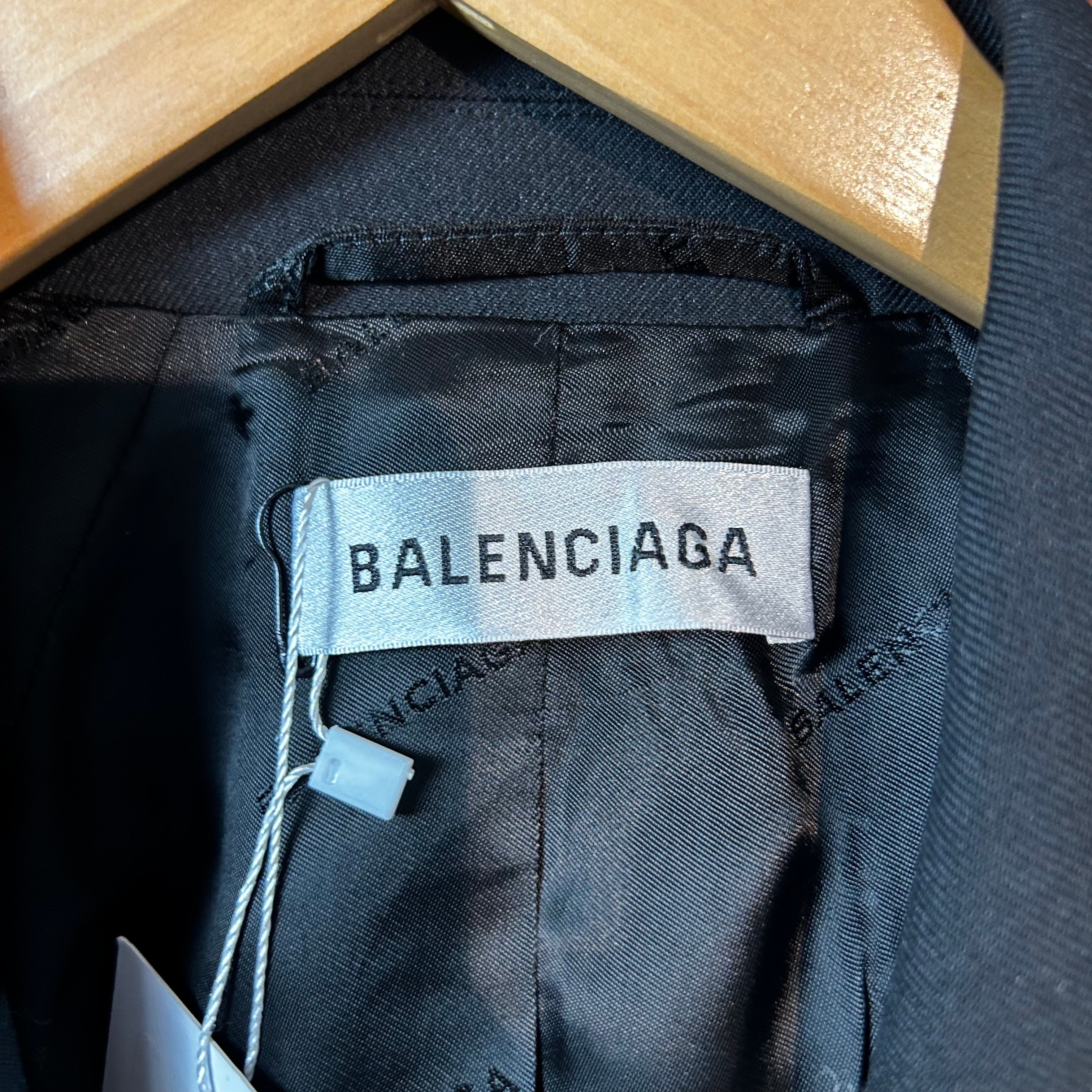 Balenciaga Brand New 2900 Black Hourglass Jacket XXS