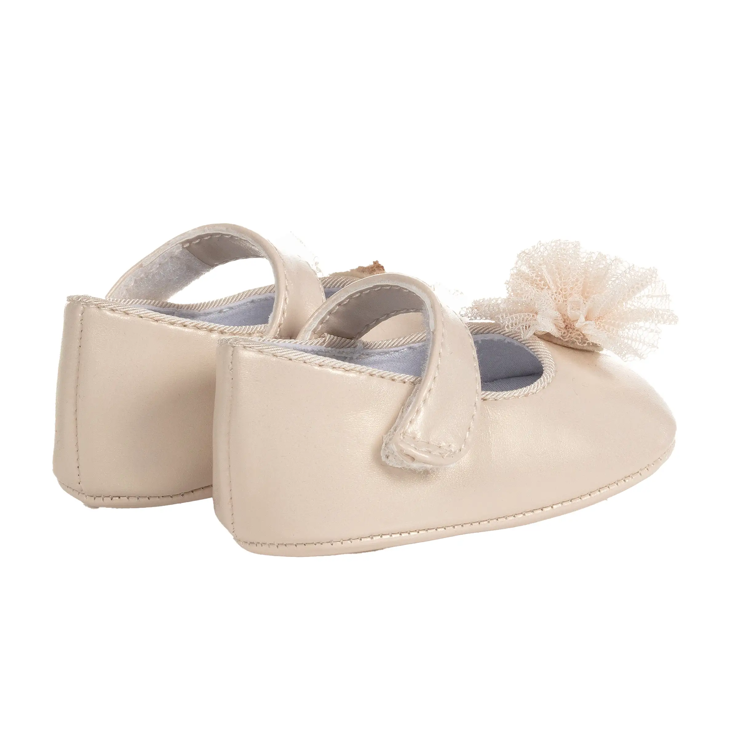 Beige Pom Mary Janes