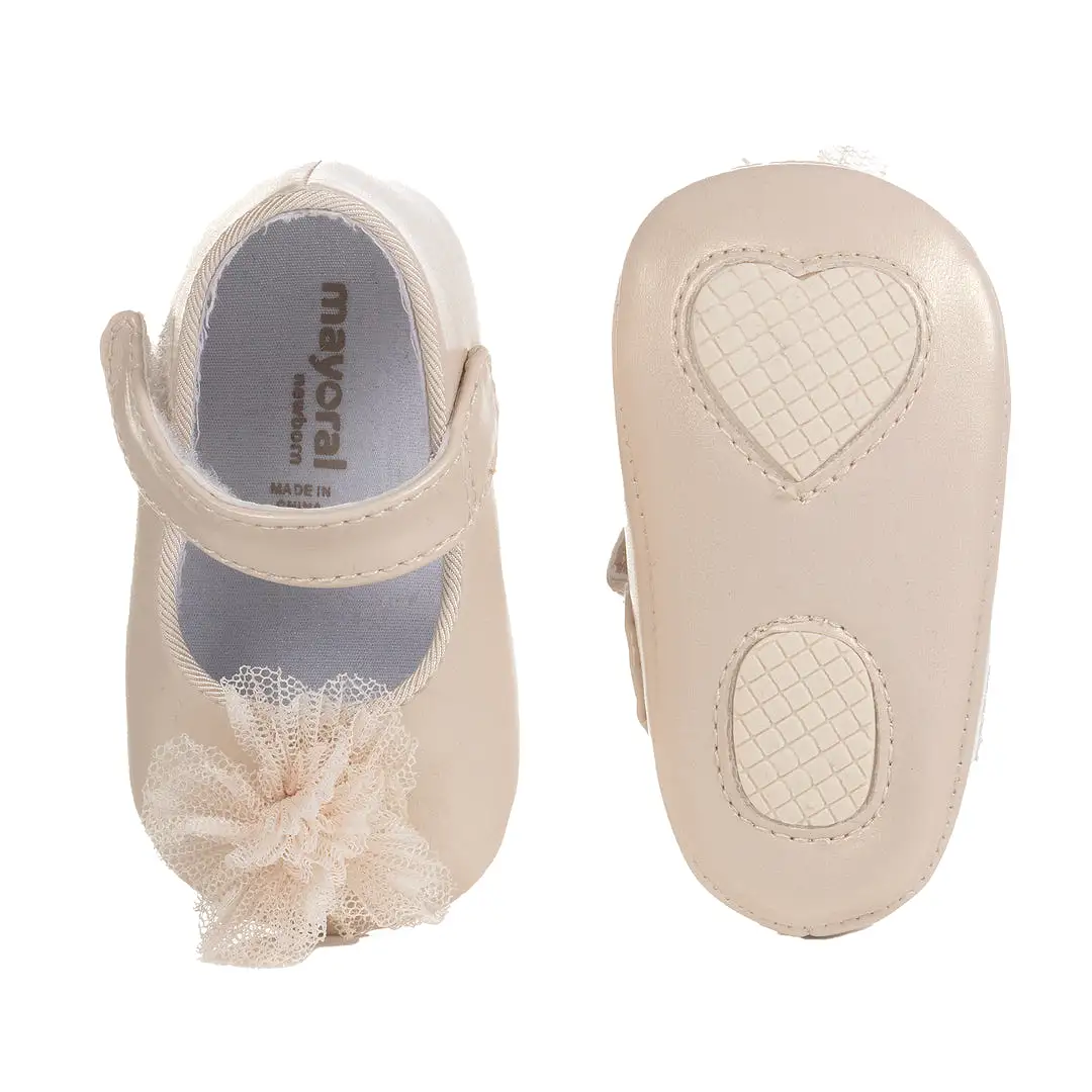 Beige Pom Mary Janes