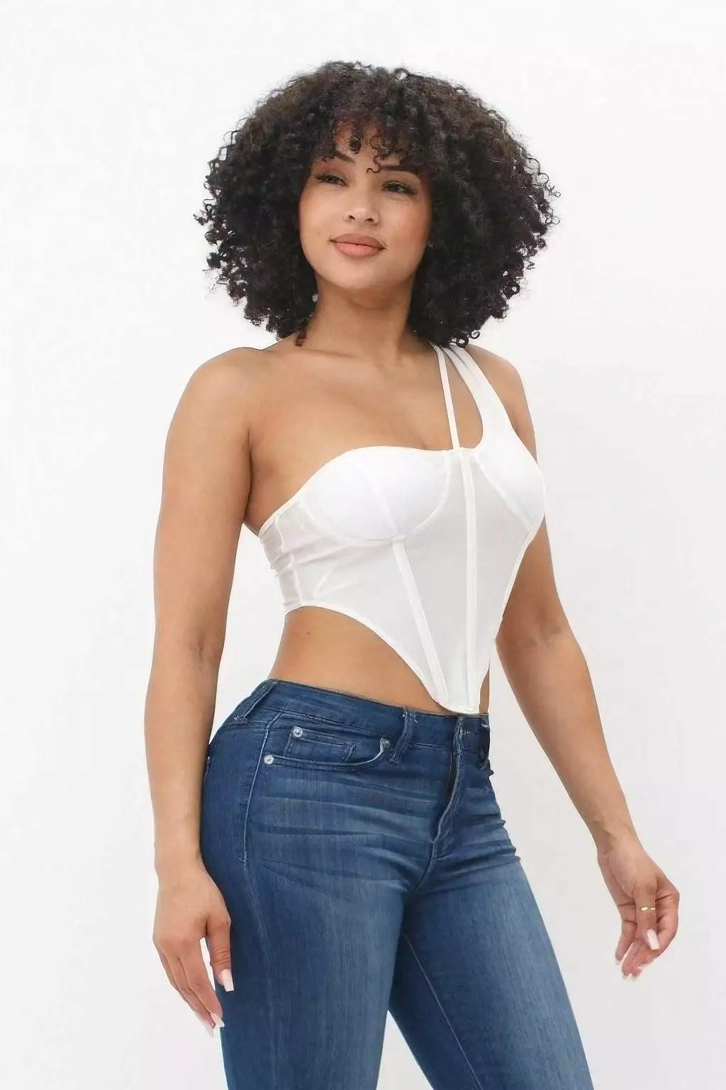 Bodice Corset Style One Shoulder Tops