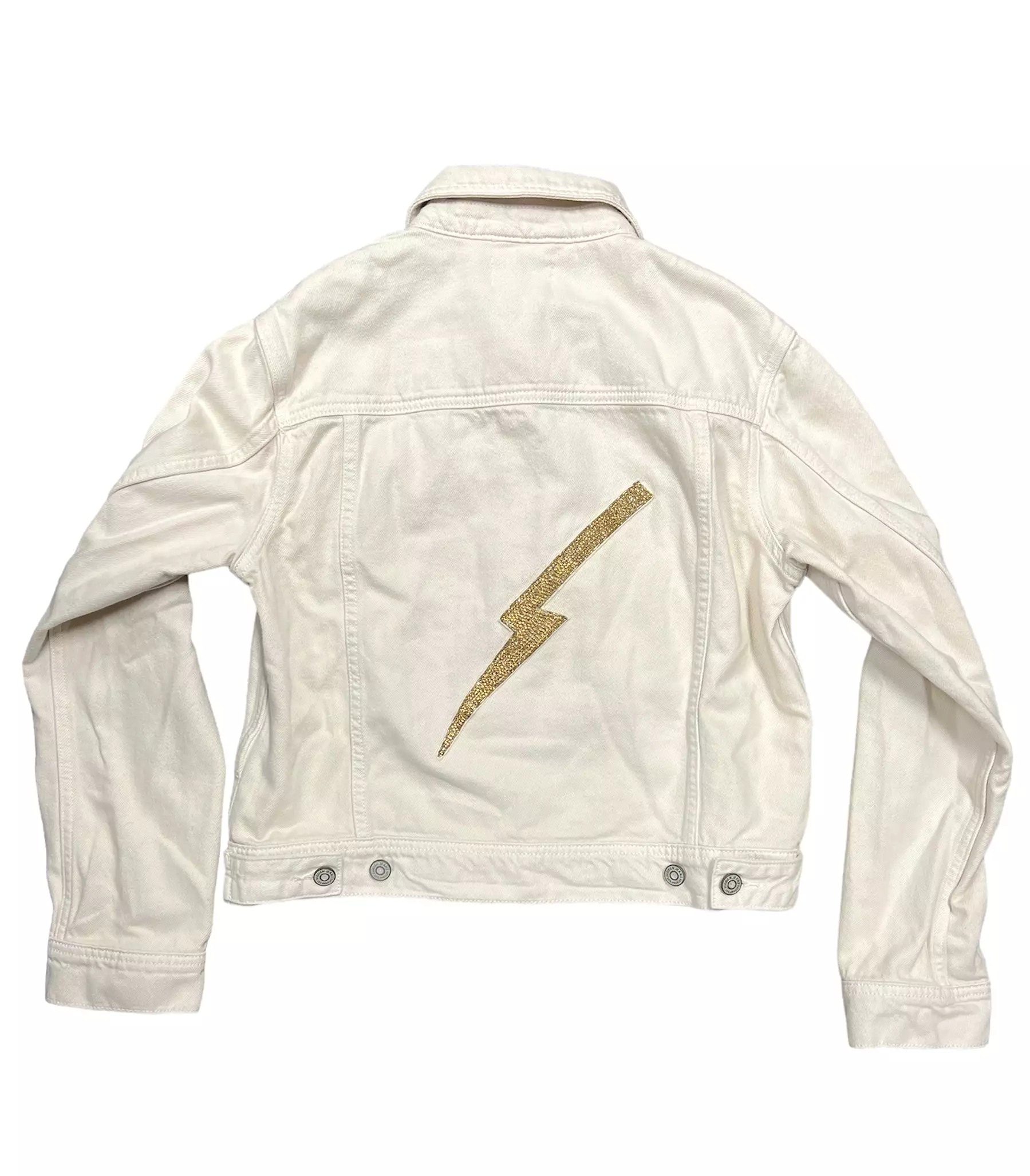 Collab322 Cream Denim Jacket