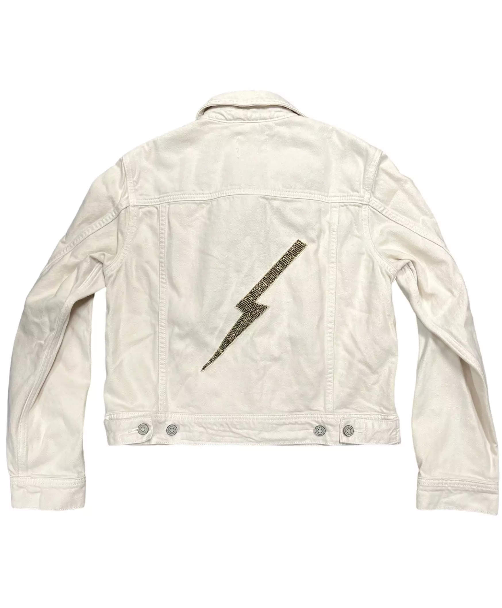 Collab322 Cream Denim Jacket