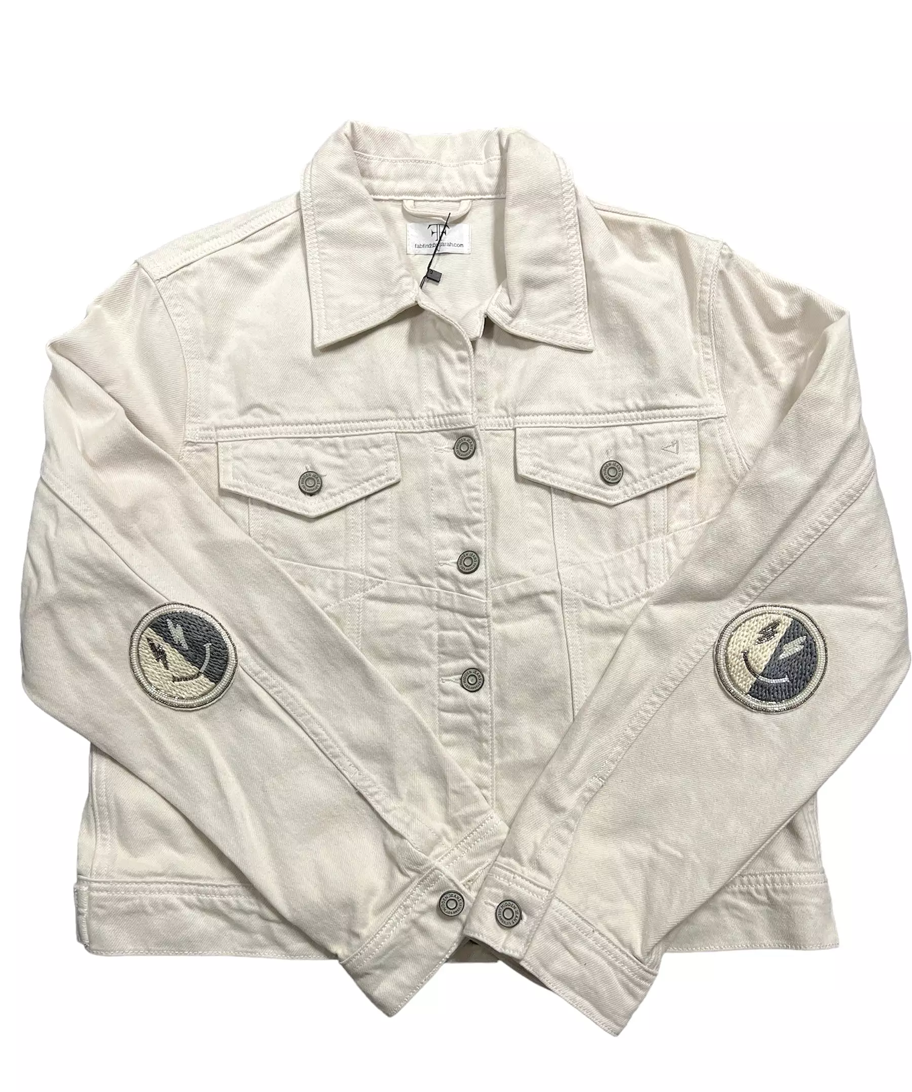 Collab322 Cream Denim Jacket