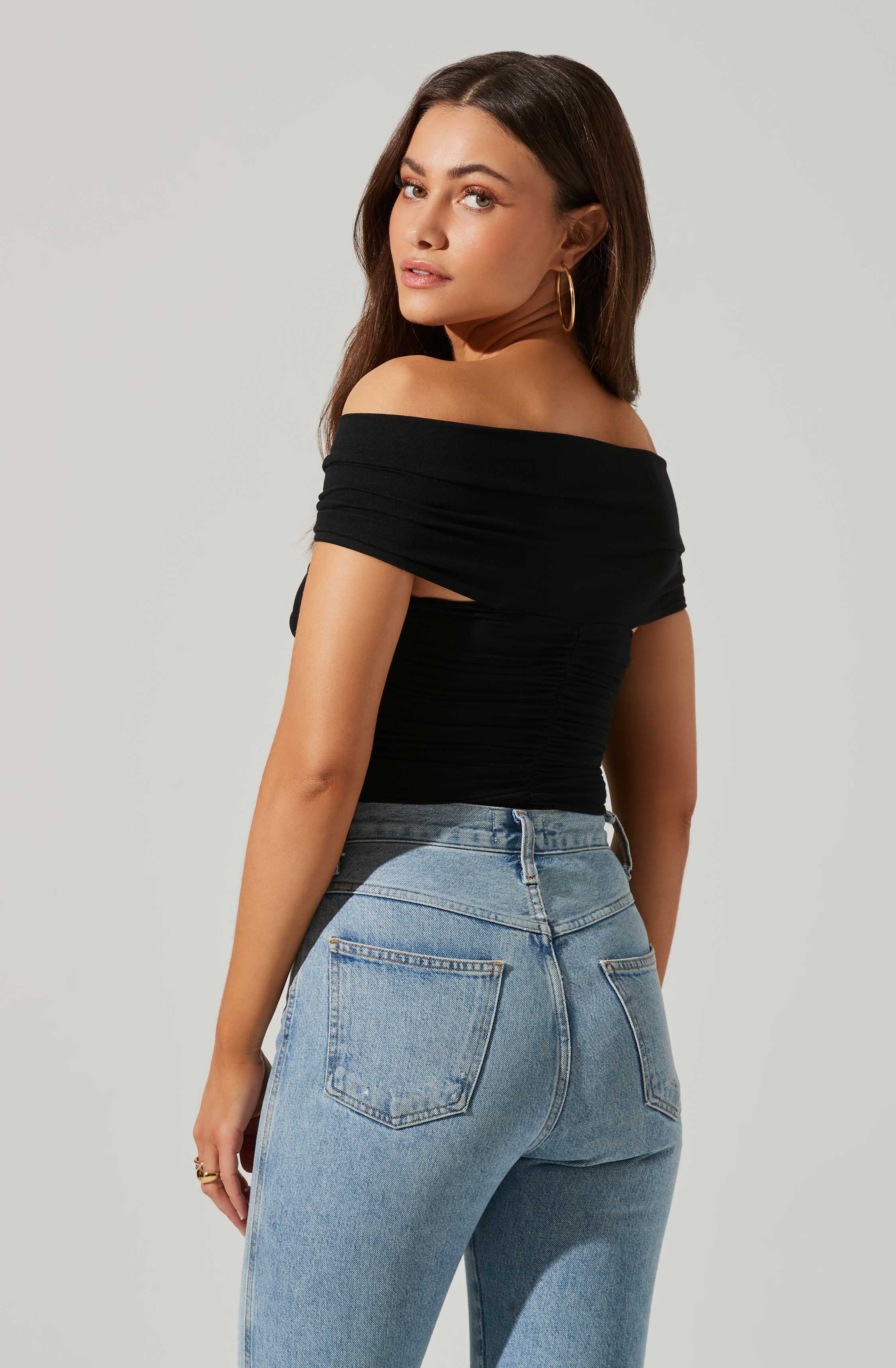 Cornelia Ruched Off Shoulder Bodysuit