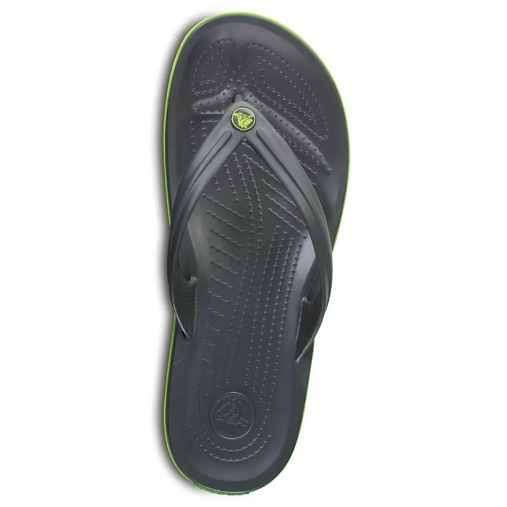 CROCS Men's Crocband Flip Slipper (Graphite/Volt Green)