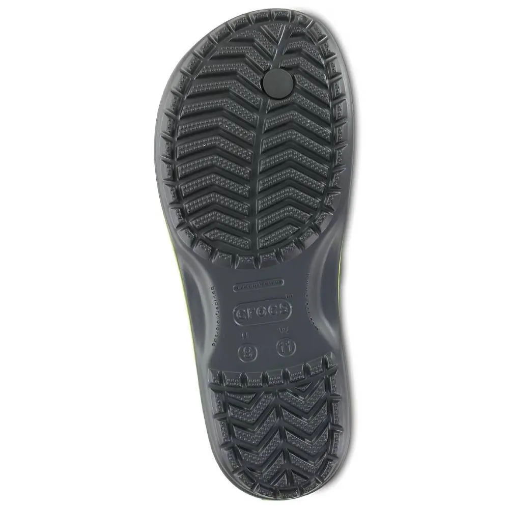 CROCS Men's Crocband Flip Slipper (Graphite/Volt Green)