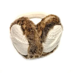 Ear Muffs with Faux Fur Cream