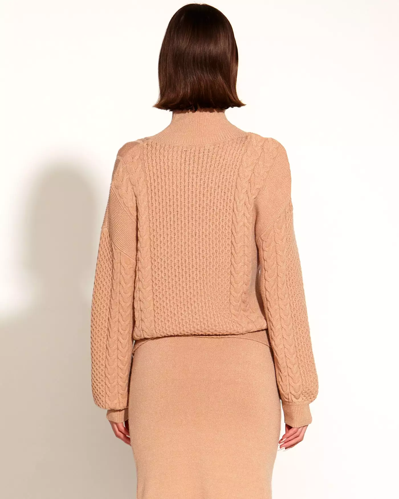 Fate + Becker Treasure Turtleneck Cable Knit - Tan