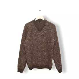 Frank Leder Handknitted Pullover V-Neck brown