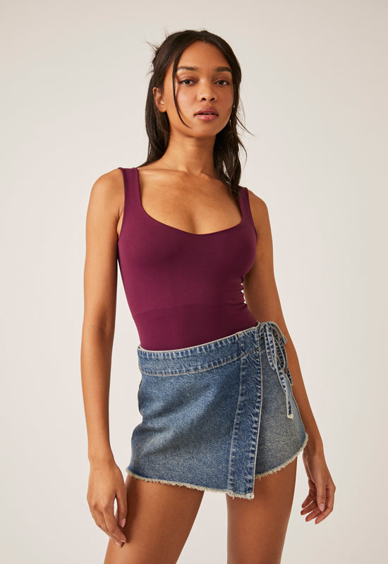 Free People - Clean Lines Bodysuit Precious Wine