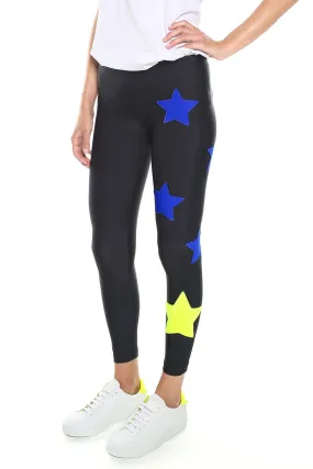 Gemelli Leggings stelle Blu e Gialle fluo