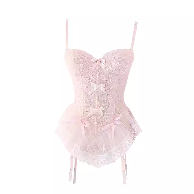 handmade Light pink ballet corset lingerie