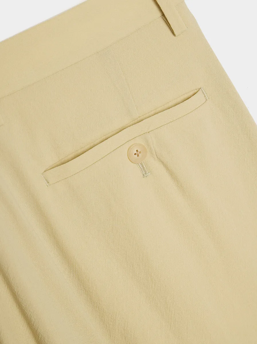 Hard Twist Wool Viyella Slacks, Ivory Yellow