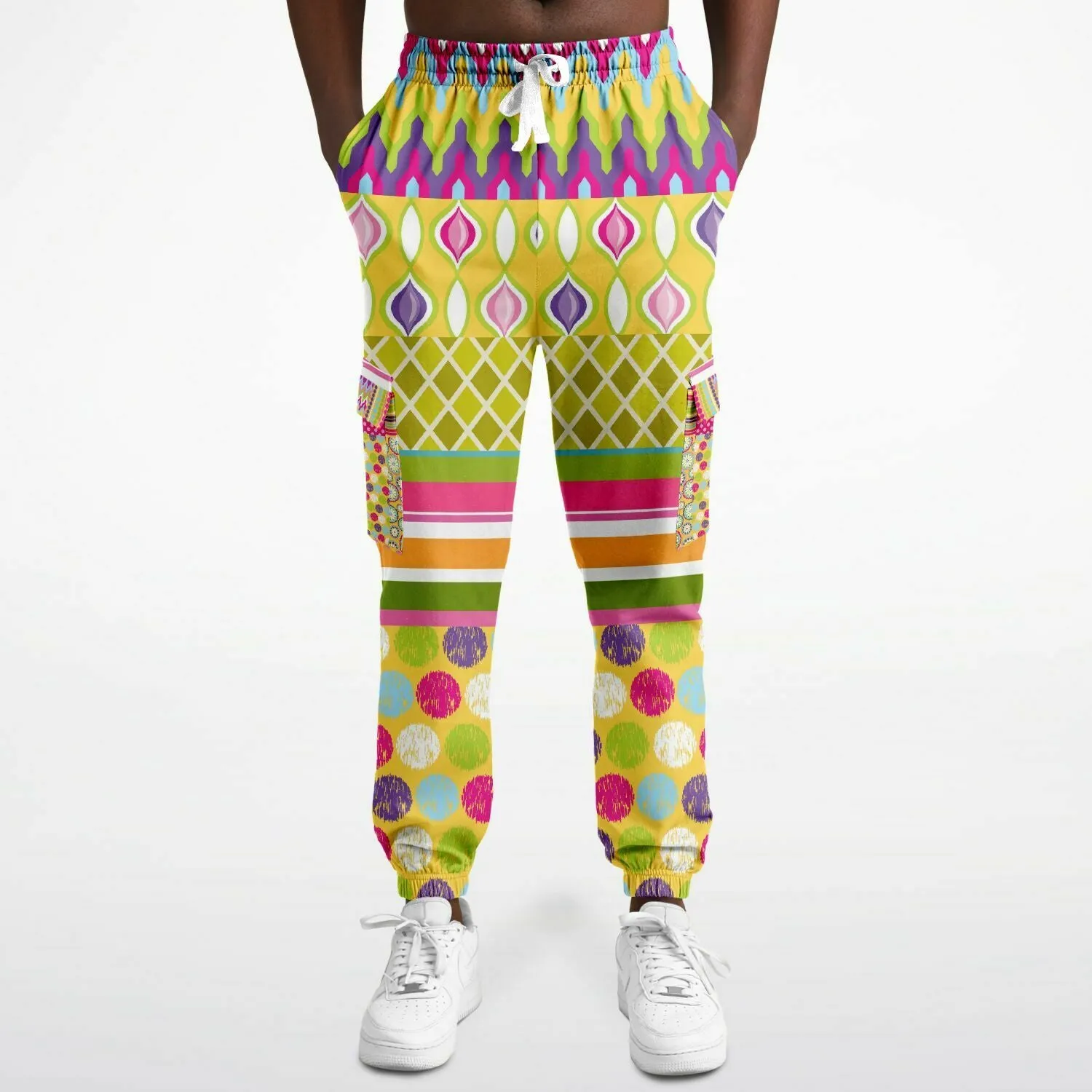 Hello Janis! Circus Patchwork Unisex Fleece Cargo Sweats