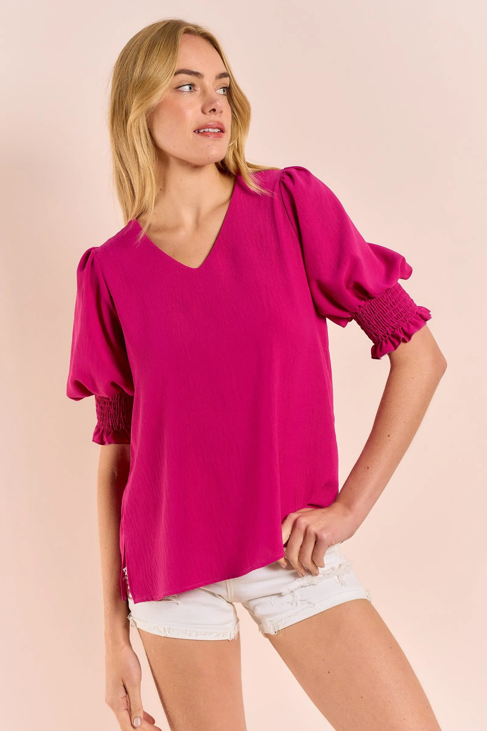 How Much I Need You Blouse - Magenta