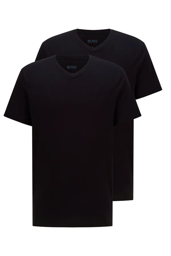 Hugo Boss V-Neck 2-Pack Tee Embroidered Black