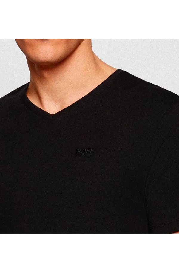 Hugo Boss V-Neck 2-Pack Tee Embroidered Black