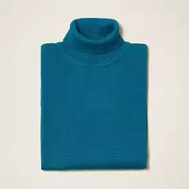 Inserch Cotton Blend Turtleneck Sweater Ocean Blue 4708