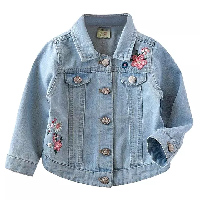 Kids Denim Jacket Floral Fashion Jacket