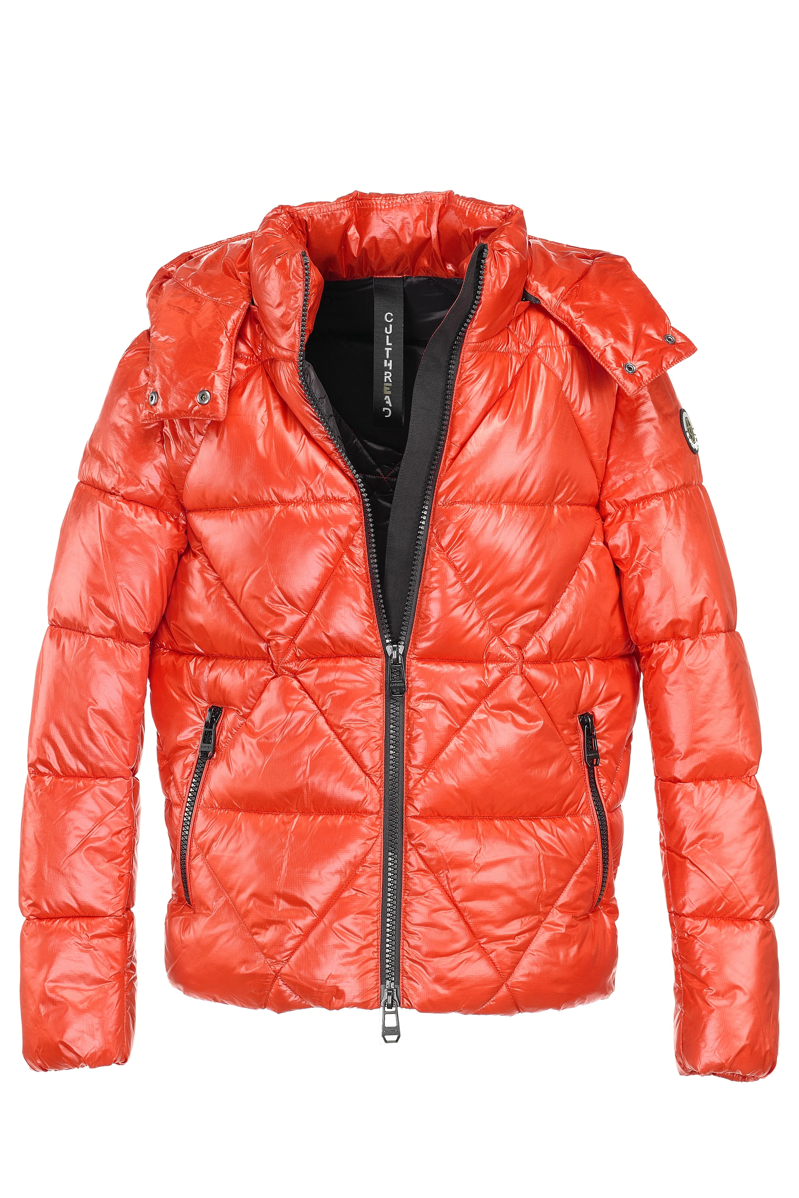 LEAMINGTON short orange puffer jacket