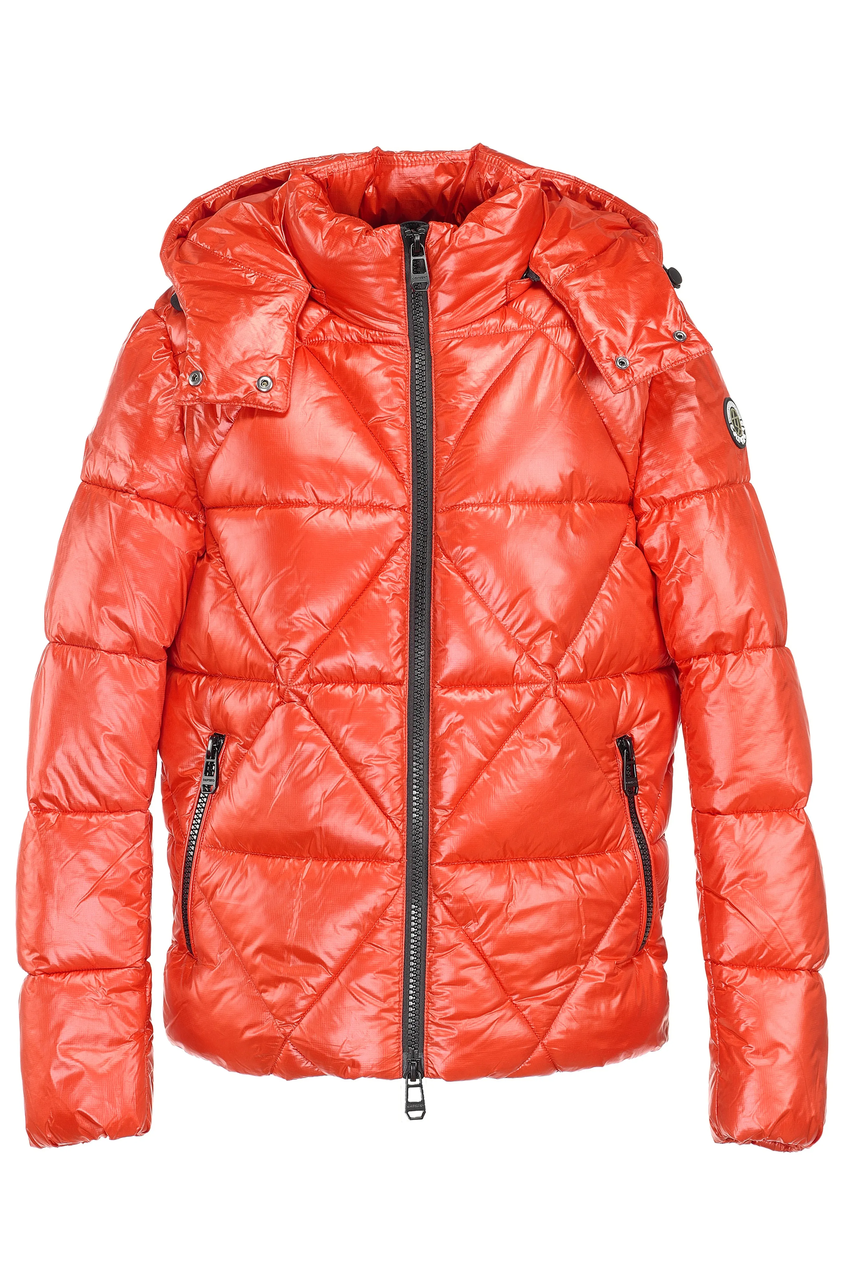 LEAMINGTON short orange puffer jacket