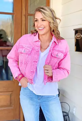 Let Me Explain Pink Denim Jacket