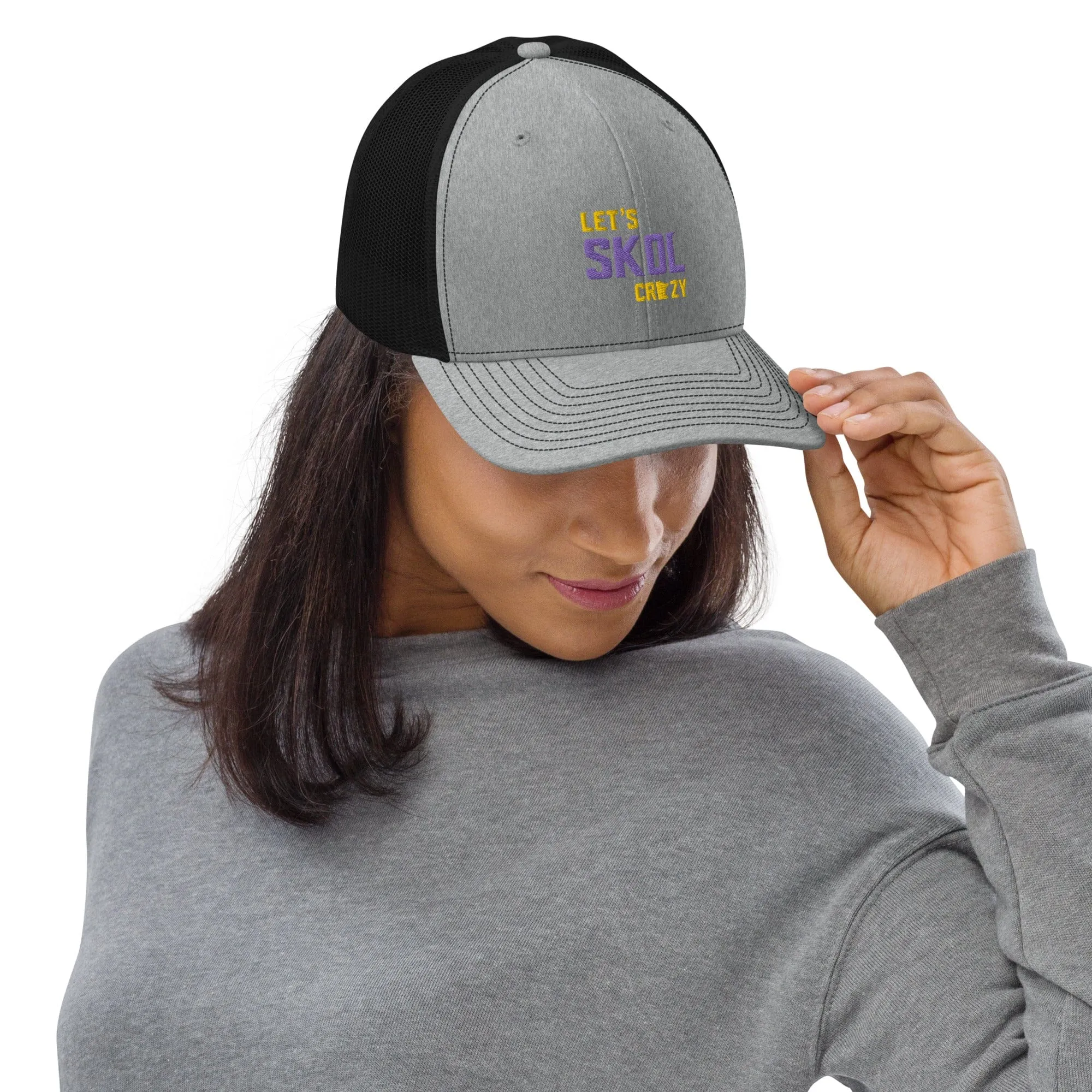 Let's Skol Crazy Minnesota Vikings Football Fan Skol Embroidered Trucker Cap