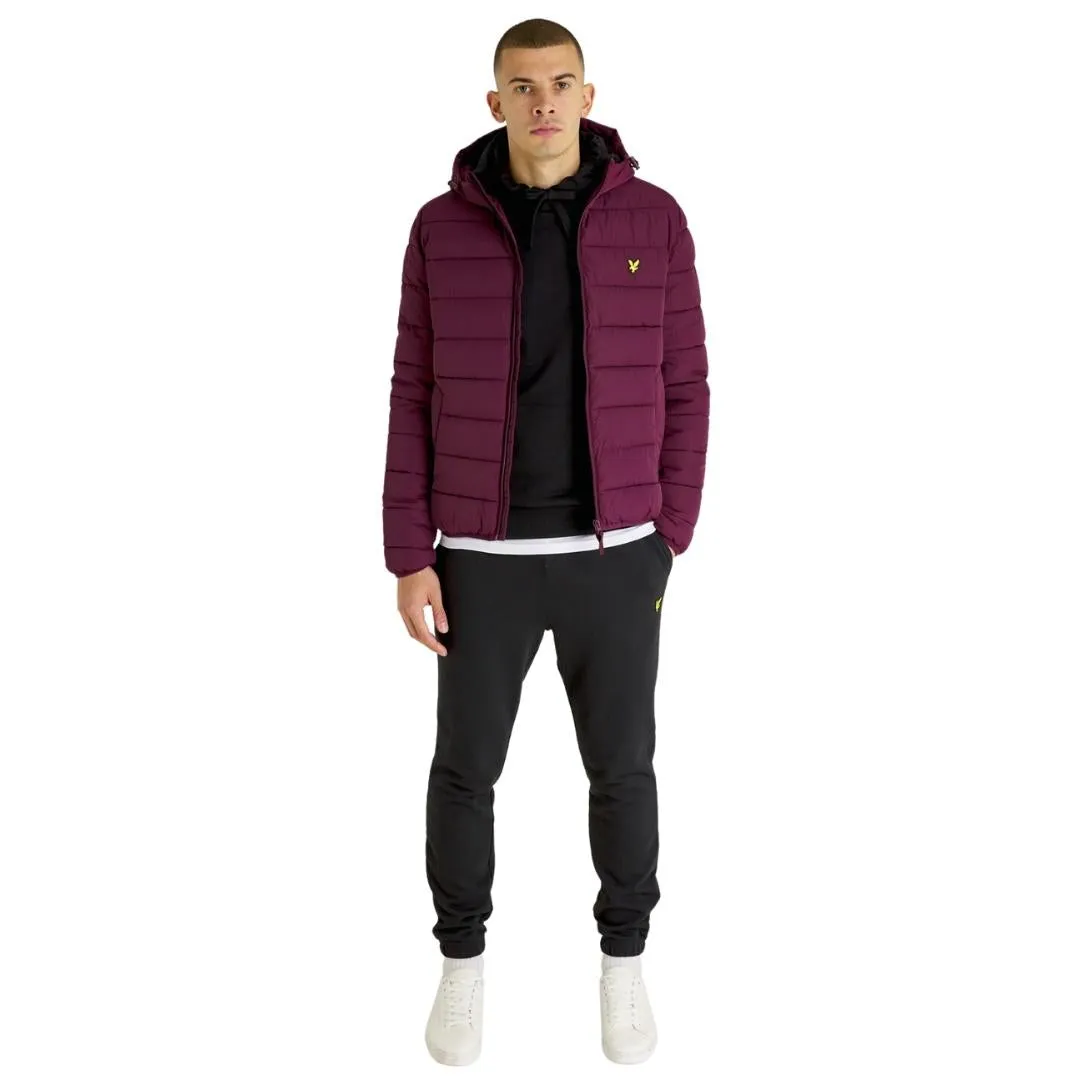 Lyle & Scott Branded Burgundy Hooded Puffer Jacket