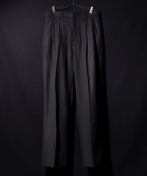 Number Nine W/P Twill 2-Tuck Wide Tapered Slacks pants