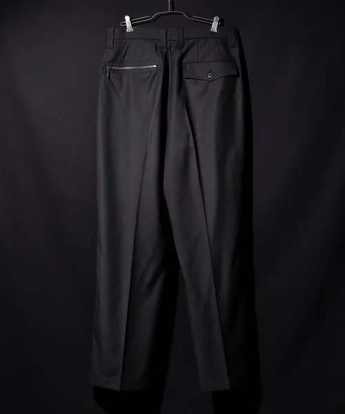 Number Nine W/P Twill 2-Tuck Wide Tapered Slacks pants