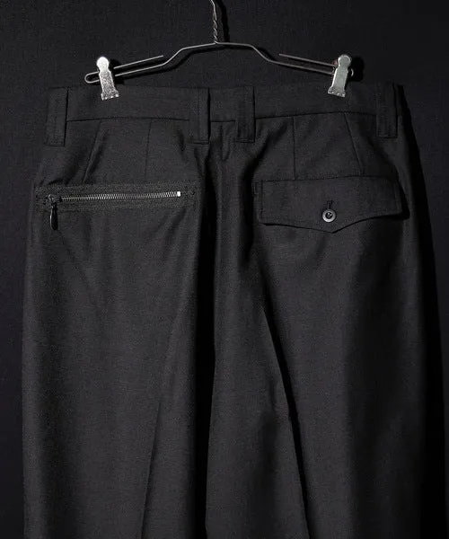 Number Nine W/P Twill 2-Tuck Wide Tapered Slacks pants