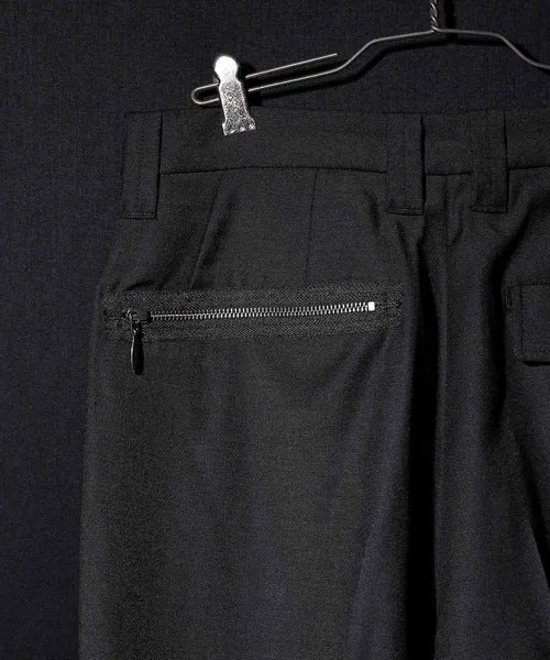 Number Nine W/P Twill 2-Tuck Wide Tapered Slacks pants