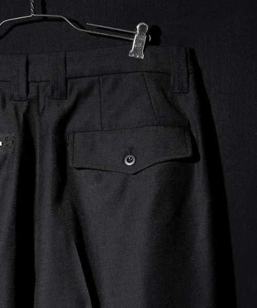 Number Nine W/P Twill 2-Tuck Wide Tapered Slacks pants