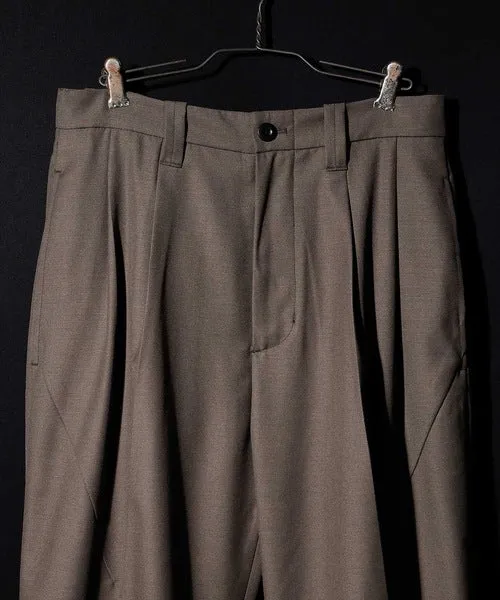 Number Nine W/P Twill 2-Tuck Wide Tapered Slacks pants