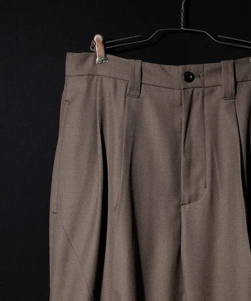 Number Nine W/P Twill 2-Tuck Wide Tapered Slacks pants