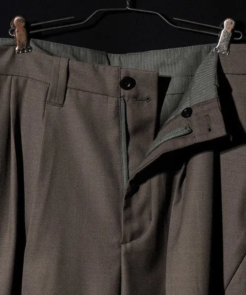 Number Nine W/P Twill 2-Tuck Wide Tapered Slacks pants