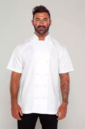 Press Chef jacket white with hand rolled cotton button