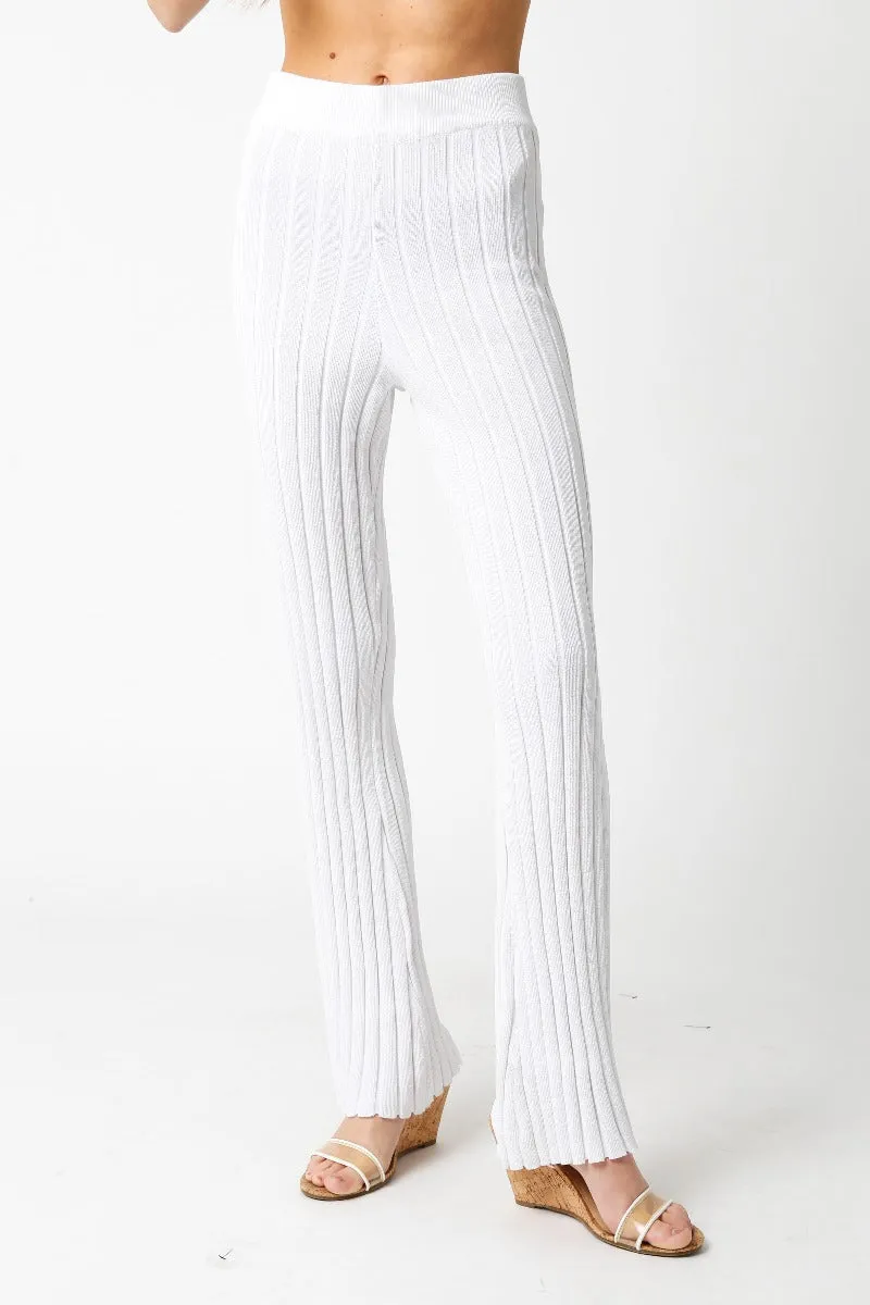 Ribbed Pant in White