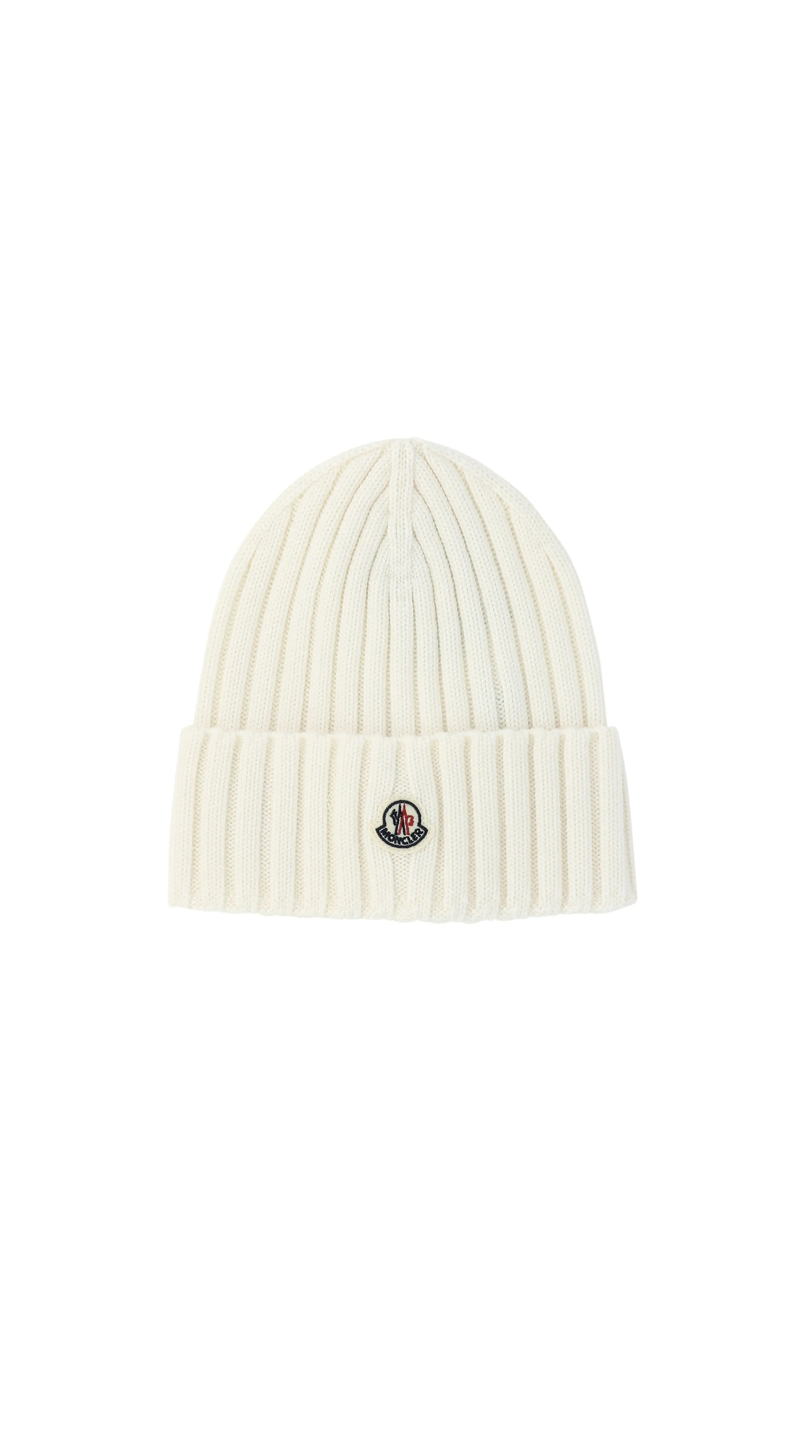 Ribbed Wool Beanie - White