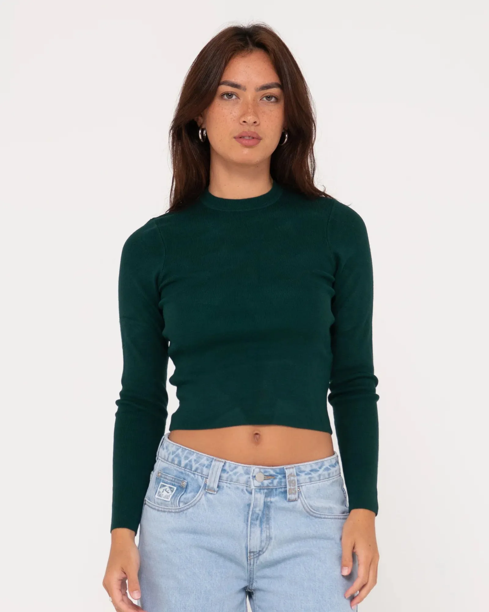 Rusty Amelia Skimmer Long Sleeve Knit Top