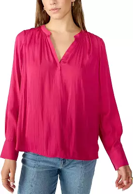 Sanctuary - Lizzie Sateen V-Neck Tunic Cranberry