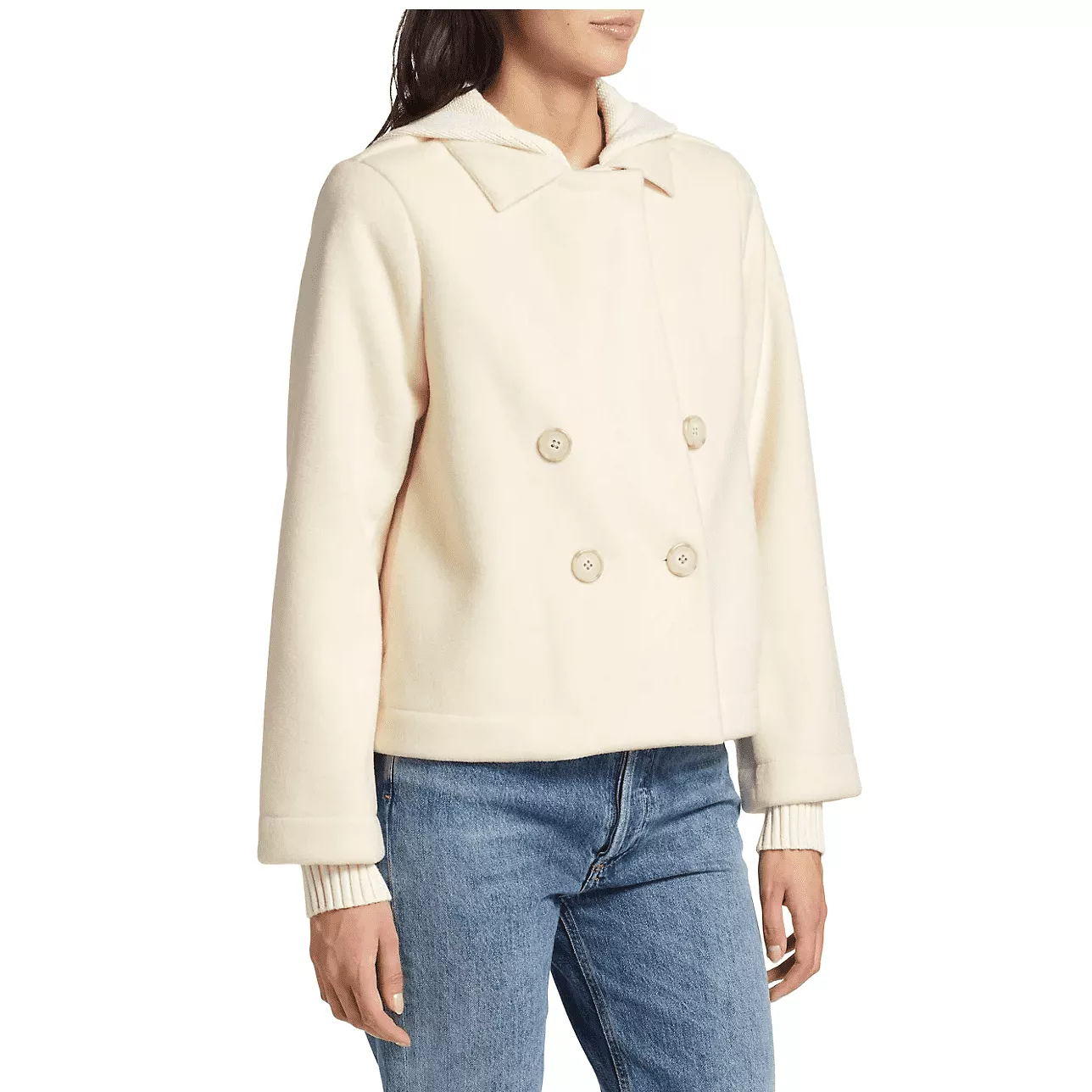 Splendid Jourdan Crop Peacoat - Snow