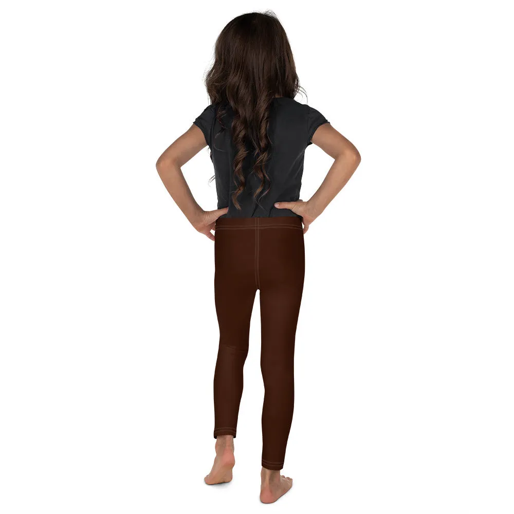 Sporty Staples: Solid Color Leggings for Active Girls - Chocolate