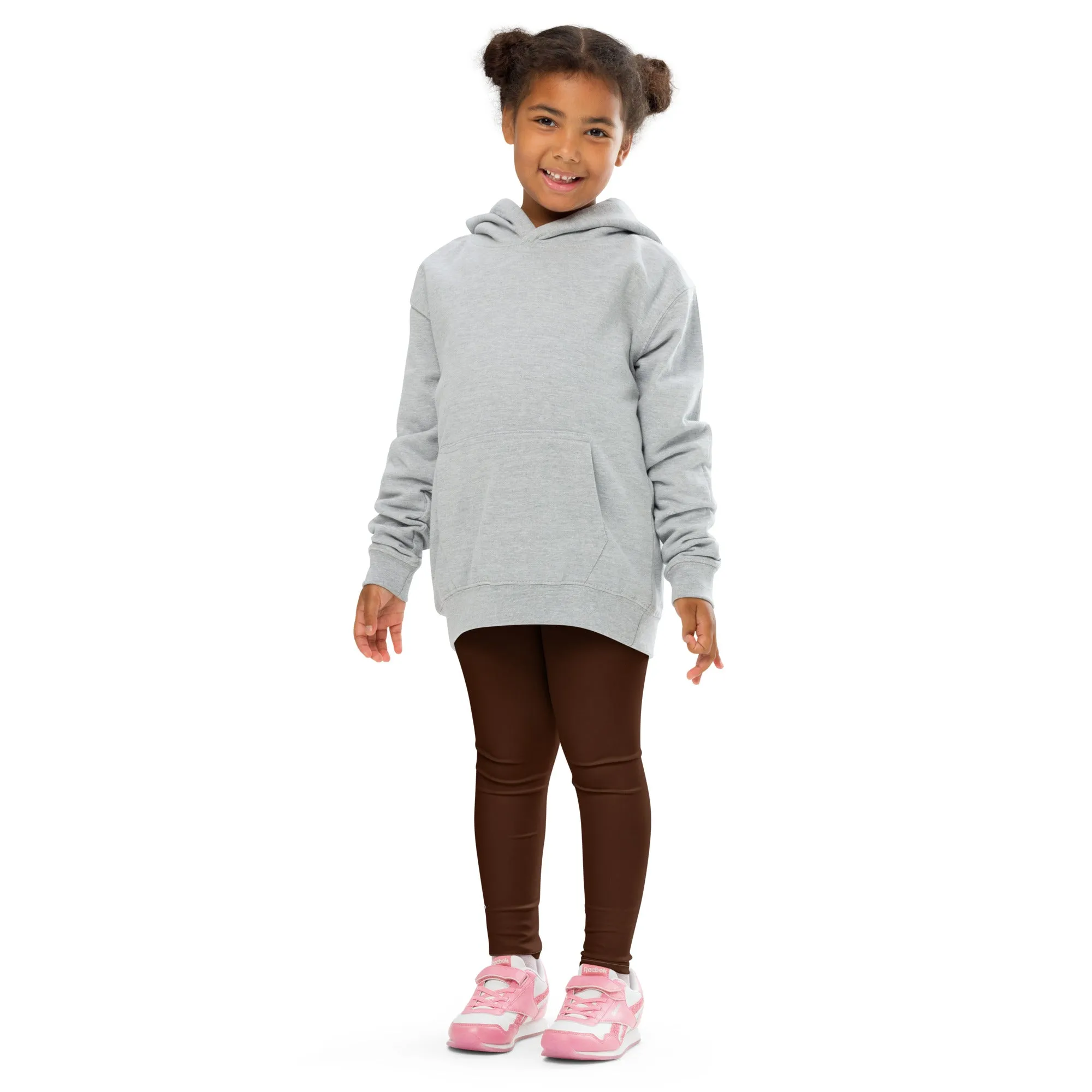 Sporty Staples: Solid Color Leggings for Active Girls - Chocolate