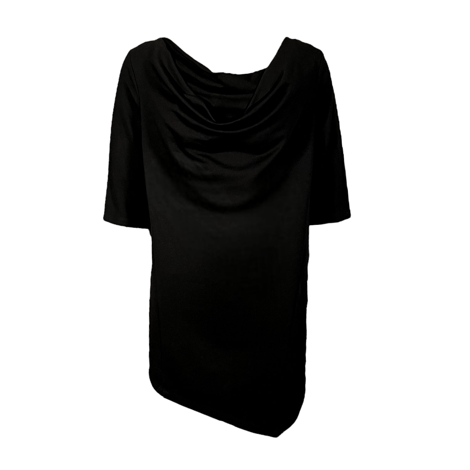 Stretch Mid-Weight Knit Draped Neck Tunic - The Wall